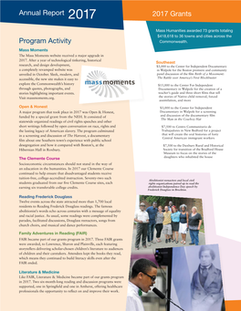 2017 Grants Program Activity Annual Report 2017