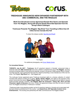 Treehouse Announces New Expanded Partnership with Abc Commercial and the Wiggles