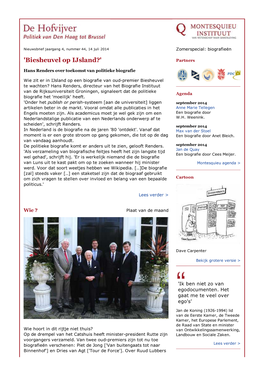 Nieuwsbrief De Hofvijver, 14 Juli 2014