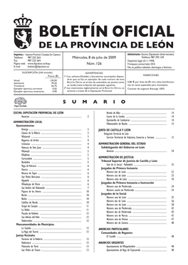 Boletín Oficial De La Provincia De León