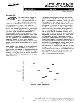 TB337: a Brief Tutorial on Spread Spectrum and Packet Radio