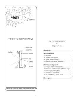 THE CAVENDISH EXPERIMENT the CAVENDISH EXPERIMENT by P