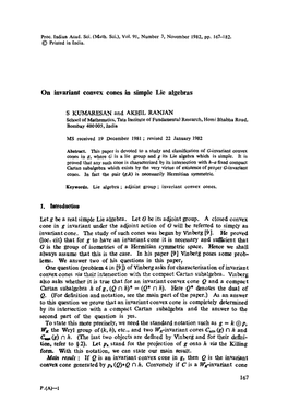 On Invariant Convex Cones in Simple Lie Algebras