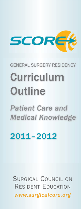 SCORE Curriculum Outline 2011-2012
