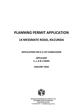 Planning Permit Application 14 Messmate Road, Kilcunda