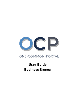 User Guide Business Names OCP - Business Name