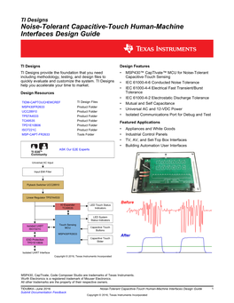 Noise Tolerant Capacitive Touch Hmis Design Guide