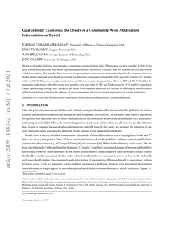 Quarantined! Examining the Effects of a Community-Wide Moderation Intervention on Reddit