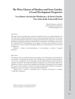 The Wine Clusters of Mendoza and Serra Gaúcha: a Local Development Perspective