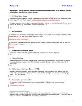 Worksheet BSAI Pollock