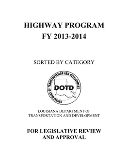 Highway Program Fy 2013-2014