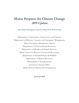Maine Prepares for Climate Change, 2019 Update