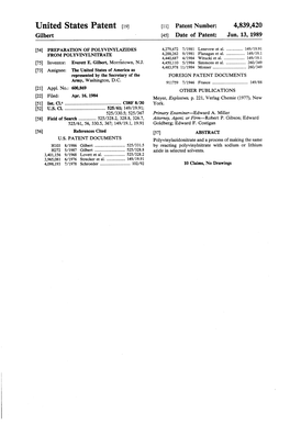 United States Patent (19) 11 Patent Number: 4,839,420 Gilbert 45 Date of Patent: Jun