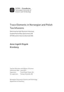 Trace Elements in Norwegian and Polish Tea Infusions