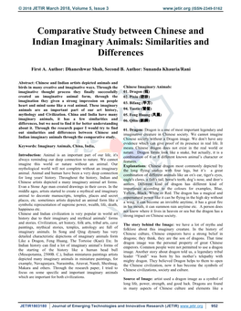 Comparative Study Between Chinese and Indian Imaginary Animals: Similarities and Differences