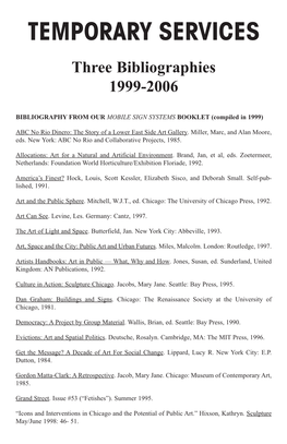 Three Bibliographies 1999-2006