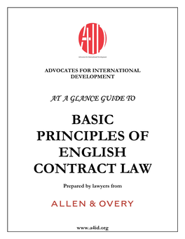 Basic Principles of English Contract Law