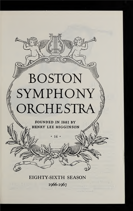 Boston Symphony Orchestra Concert Programs, Season 86, 1966-1967, Subscription
