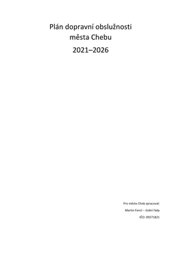 Plán Dopravní Obslužnosti Města Chebu 2021–2026
