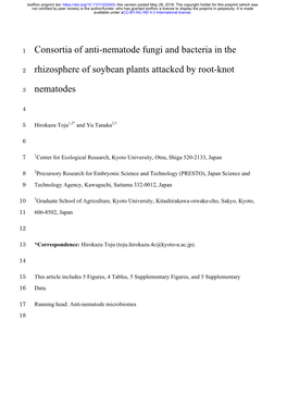 Consortia of Anti-Nematode Fungi and Bacteria in the Rhizosphere Of