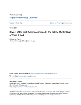 The Gillette Murder Case of 1906, 3Rd Ed