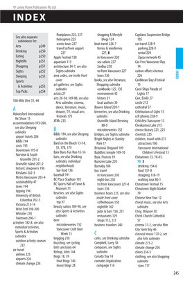 IN DEX 100-Mile Diet 31, 44 Abbotsford International Air Show