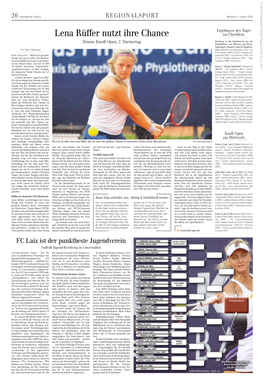 Lena Rüffer Nutzt Ihre Chance ● Tennis: Knoll Open, 2