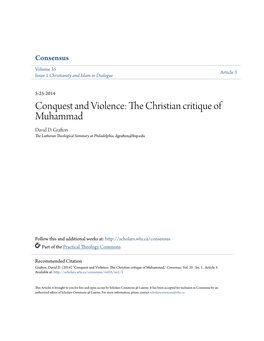 Conquest and Violence: the Christian Critique of Muhammad
