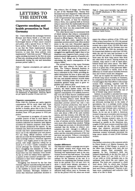 LETTERS to Thousand Tons Were Shipped in 1948, Followed the USA* J Epidemiol Community Health: First Published As 10.1136/Jech.51.2.208 on 1 April 1997