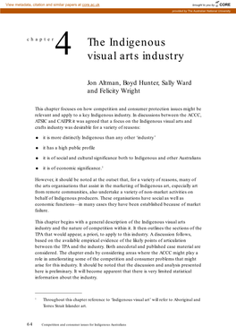 The Indigenous Visual Arts Industry and the Nature of Competition Within It
