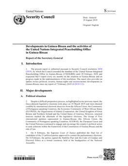 Security Council Distr.: General 19 August 2019