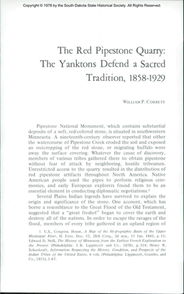 The Red Pipestone Quarry: the Yanktons Defend a Sacred Tradition, 1858-1929