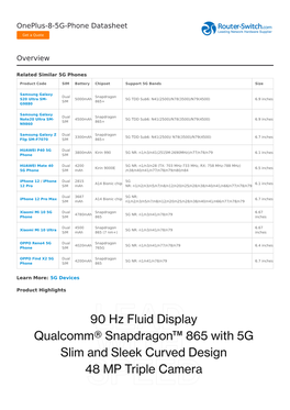 Oneplus-8-5G-Phone Datasheet Overview