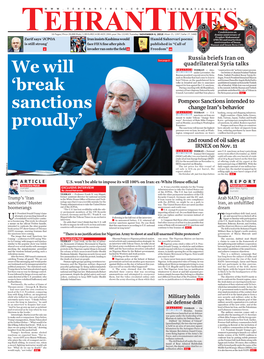 We Will 'Break Sanctions Proudly'