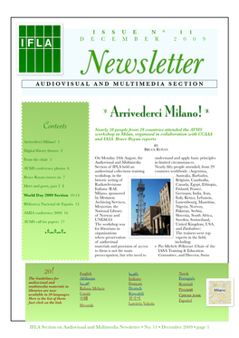Newsletter AUDIOVISUAL and MULTIMEDIA SECTION