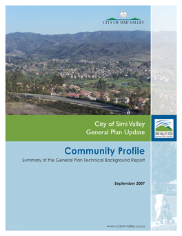 Simi Valley General Plan Update Community Profile 1 Community Development
