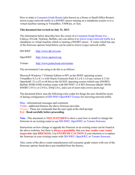 How to Make Some Home Routers Mirror Traffic to Snort