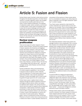 Article 5: Fusion and Fission