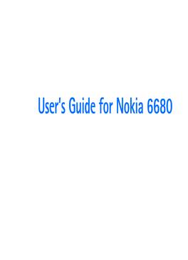 User's Guide for Nokia 6680