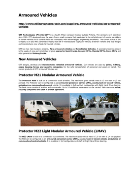 OTT Armoured Vehicles Are