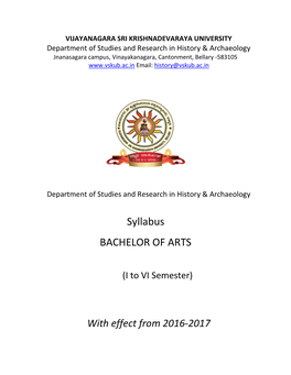 Syllabus BACHELOR of ARTS