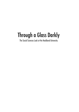 Through a Glass Darkly: the Social Sciences Look at the Neoliberal