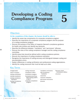 Developing a Coding Compliance Program 5