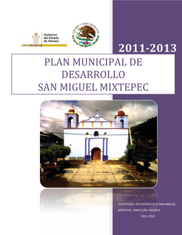 Plan Municipal De Desarrollo San Miguel Mixtepec