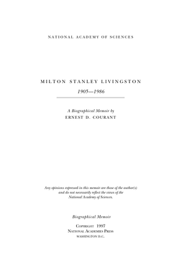 M. Stanley Livingston