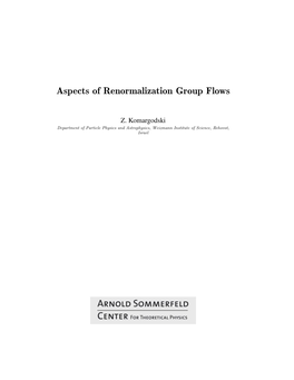 Aspects of Renormalization Group Flows