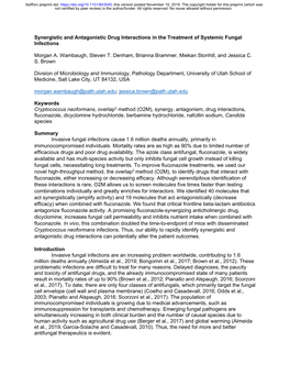 Synergistic and Antagonistic Drug Interactions in the Treatment of Systemic Fungal Infections