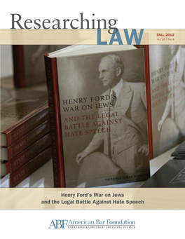 Henry Ford's War on Jews and the Legal Battle Against Hate Speech