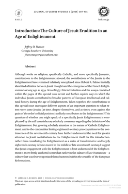 The Culture of Jesuit Erudition in an Age of Enlightenment