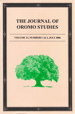 The Journal of Oromo Studies